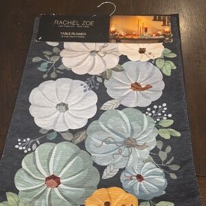 Rachel Zoe Teal and Orange Pumpkin Table Runner
